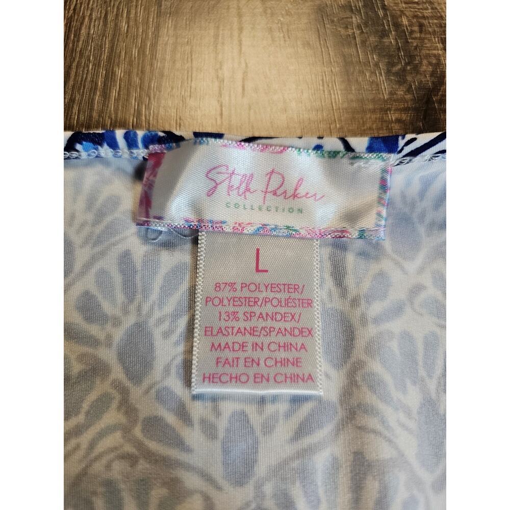STELLA PARKER Cool Tide Tiles UPF50 Tunic Dress Women's Size L Coastal Beach - Picture 6 of 6